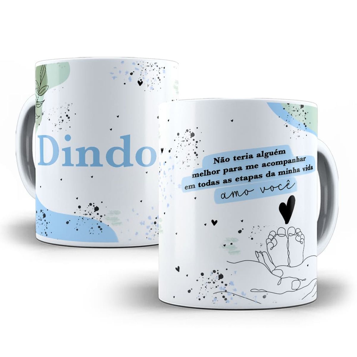 Nome do produto: Caneca Batizado Minimalista - Dindo - Presente Ideal Para Batismo 