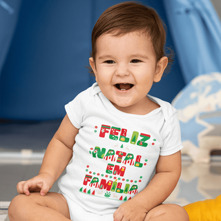 Nome do produtoBody Bebê 100% Algodão - Feliz Natal em Família 