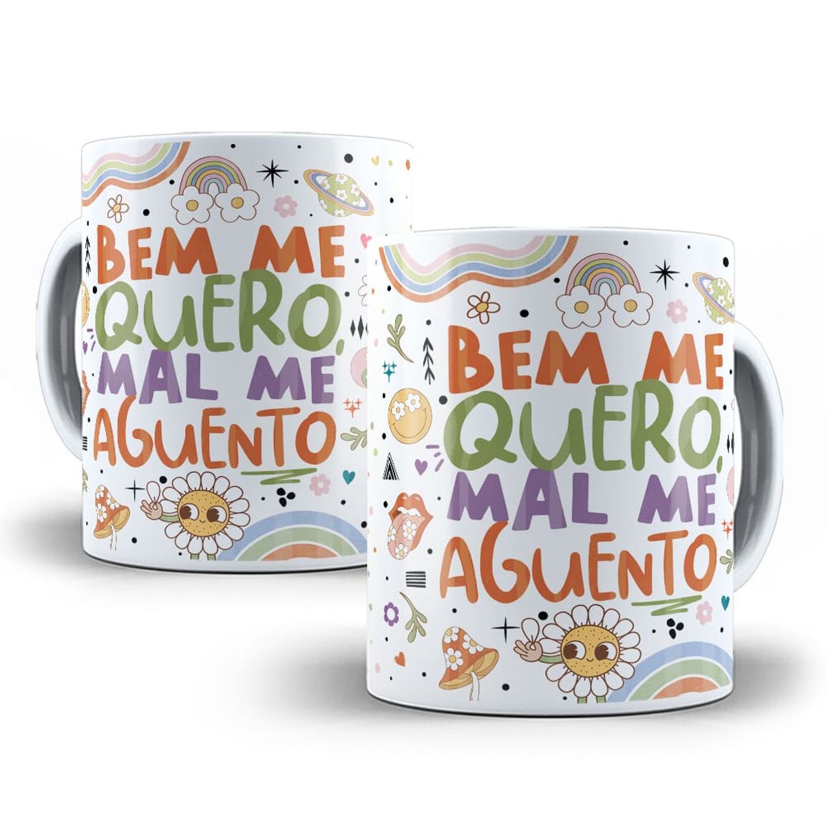 Nome do produto: Caneca Bem Me Quero Mal Me Aguento