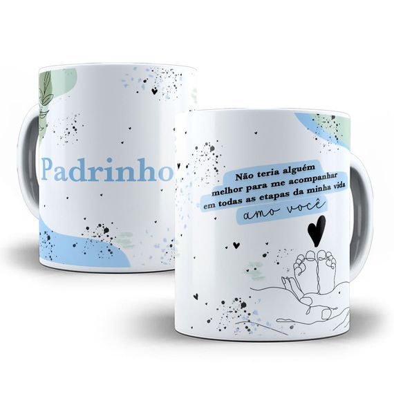 Caneca Batizado Minimalista - Padrinho - Presente Ideal Para Batismo 