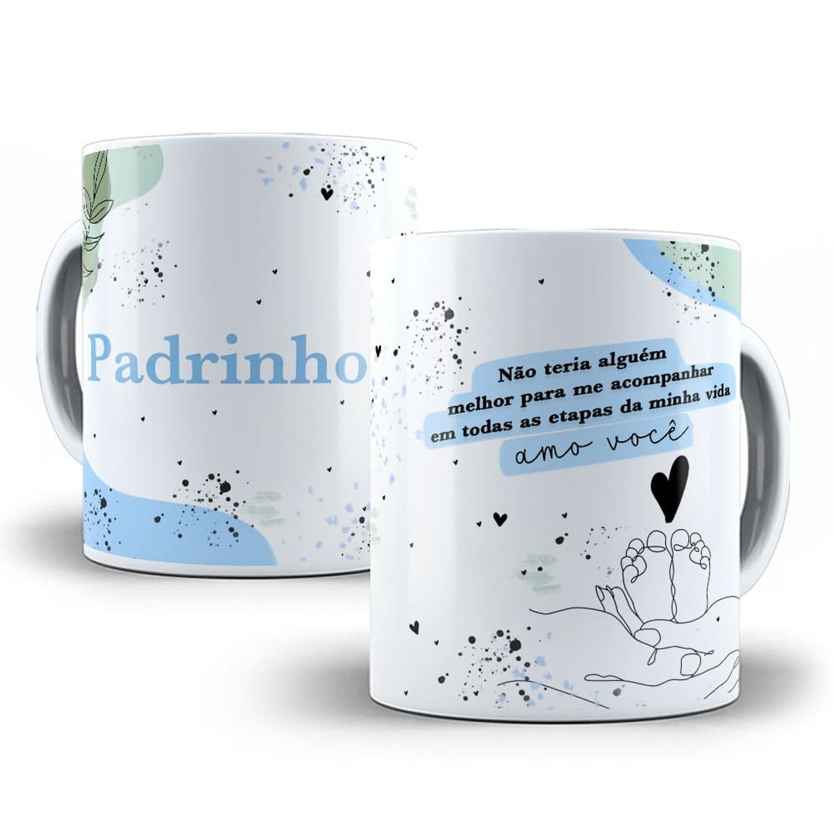 Nome do produto: Caneca Batizado Minimalista - Padrinho - Presente Ideal Para Batismo 