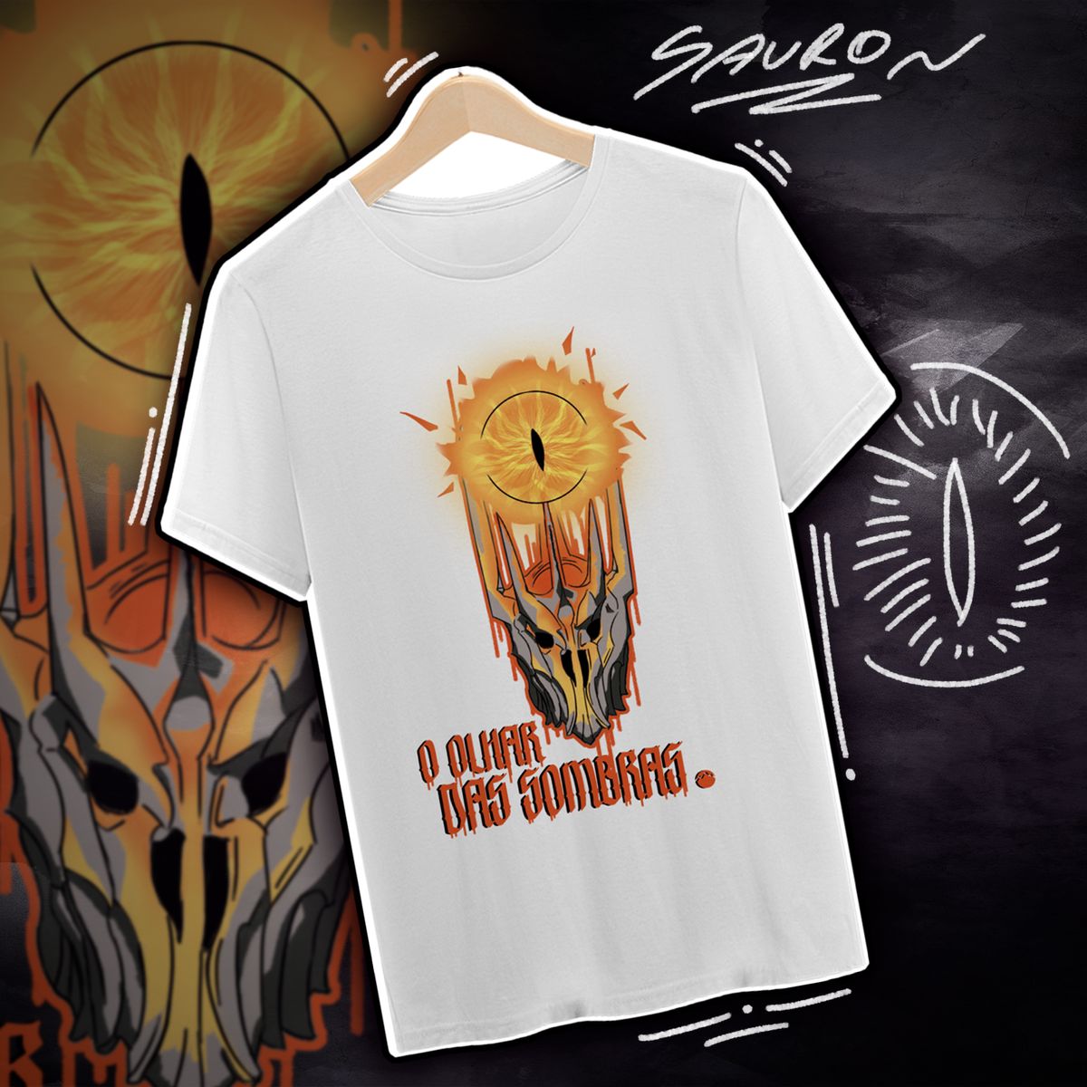 Nome do produto: Camiseta Sauron Olhar das Sombras PS