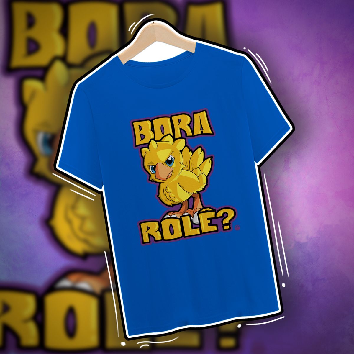 Nome do produto: Camiseta Chocobo  BORA ROLE?