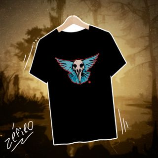 Camiseta Zéfiro caveira com asas