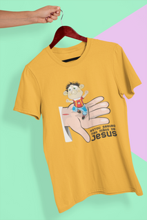 Camisa Infantil nas mãos de Jesus