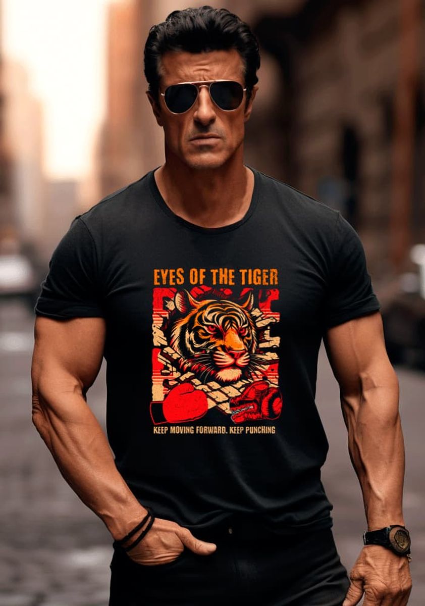 Nome do produto: Camiseta Olhos de Tigre  Boxe - Fio Peruano Especial