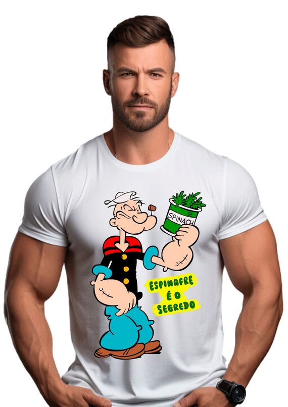 Camiseta Popeye Espinafre é o Segredo