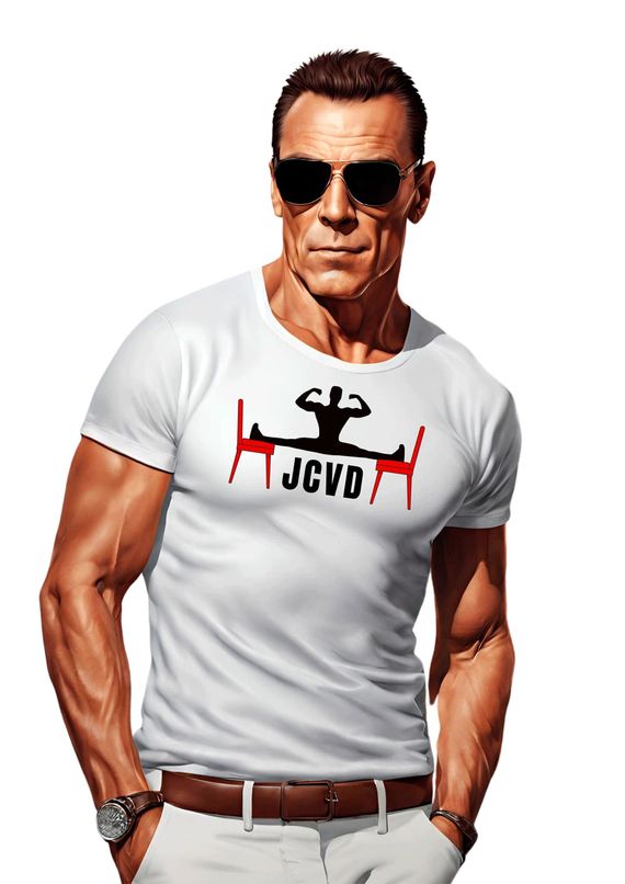 Camiseta JCVD Van Damme na cadeira