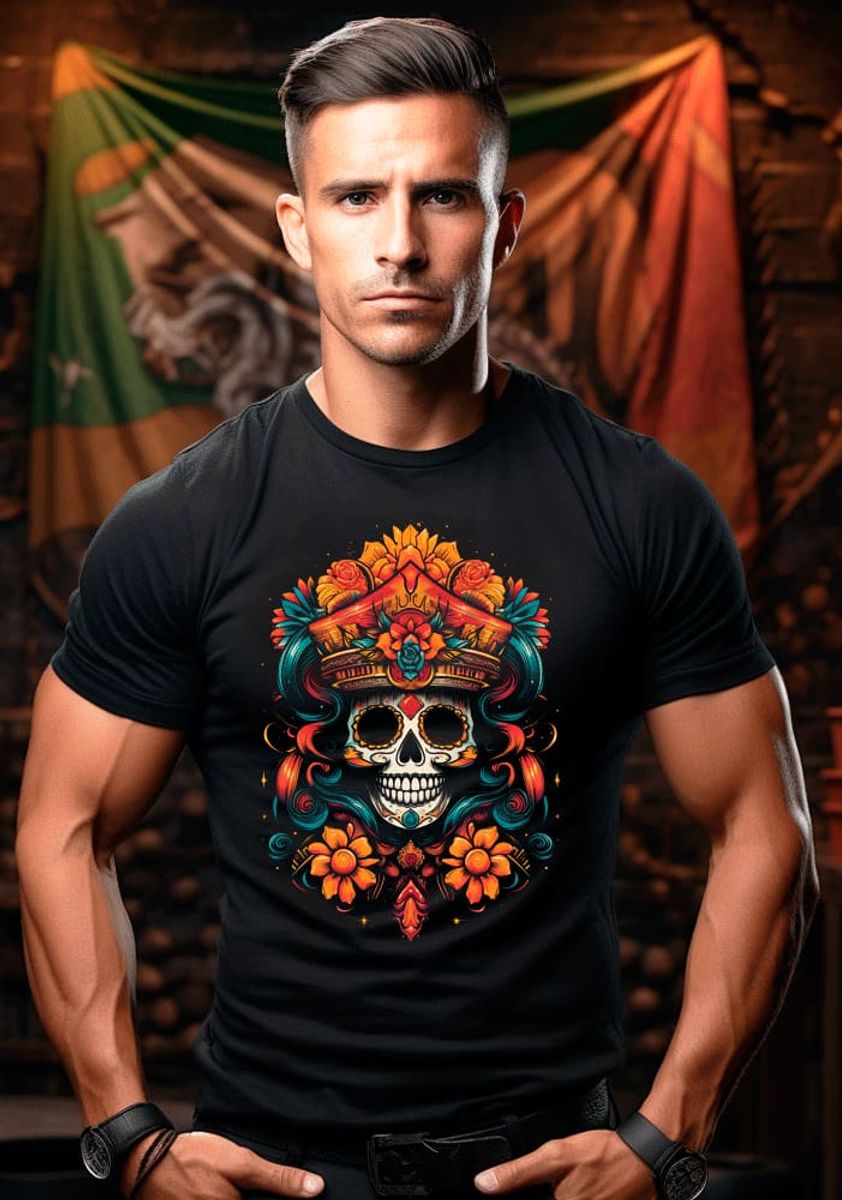 Nome do produto: Camiseta Caveira Mexicana 