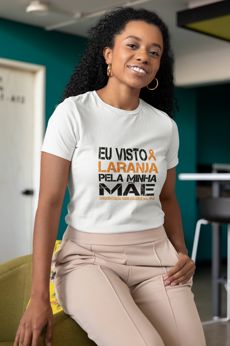 Nome do produto: Eu visto laranja pela minha mãe -- Premium Baby Look Branca