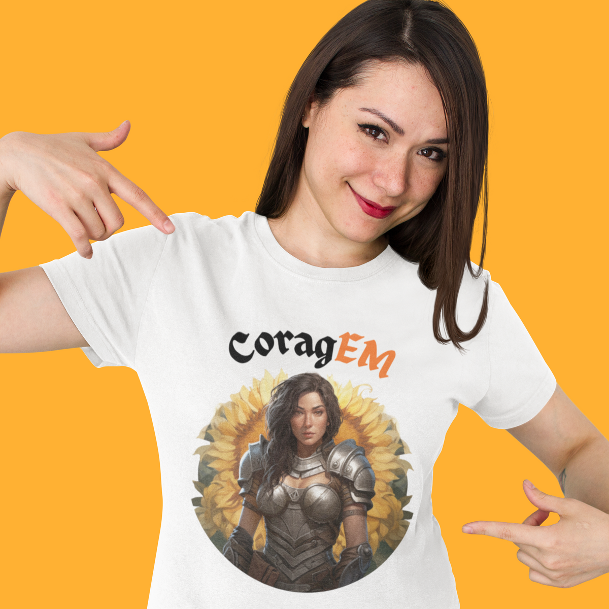 Nome do produto: CoragEM -- Baby Look V2 Feminina Branca