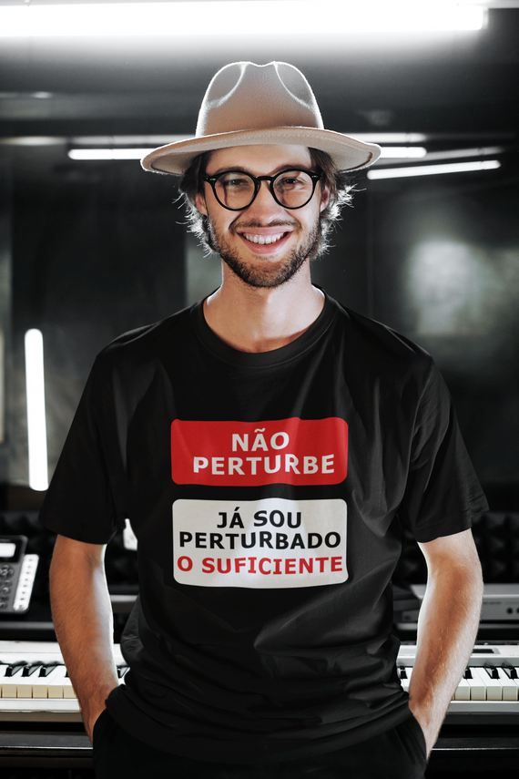 Não perturbe -- Masculina Tradicional Preta