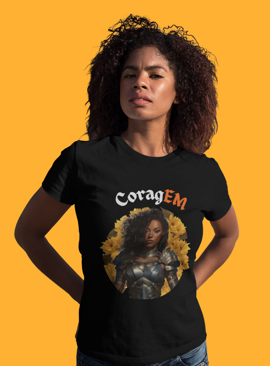 Nome do produto: CoragEM -- Baby Look Premium V1 Laranja