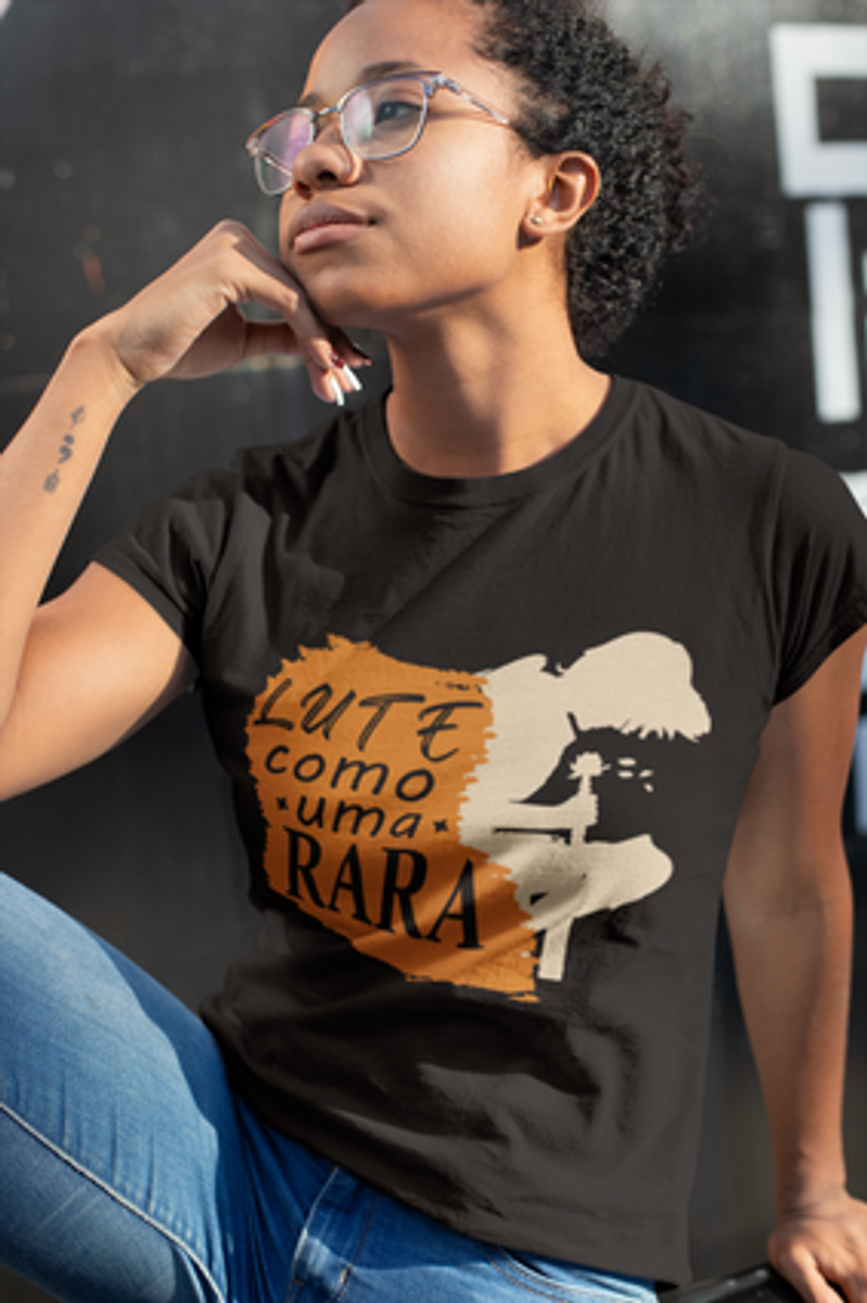 Nome do produto: Lute como uma rara -- Baby Look Preta