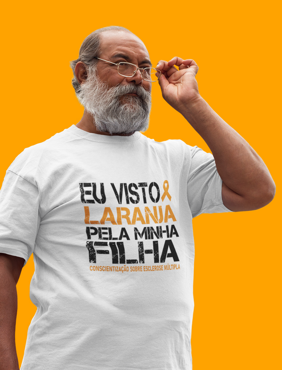 Eu visto laranja pela minha filha -- Premium Unissex Branca