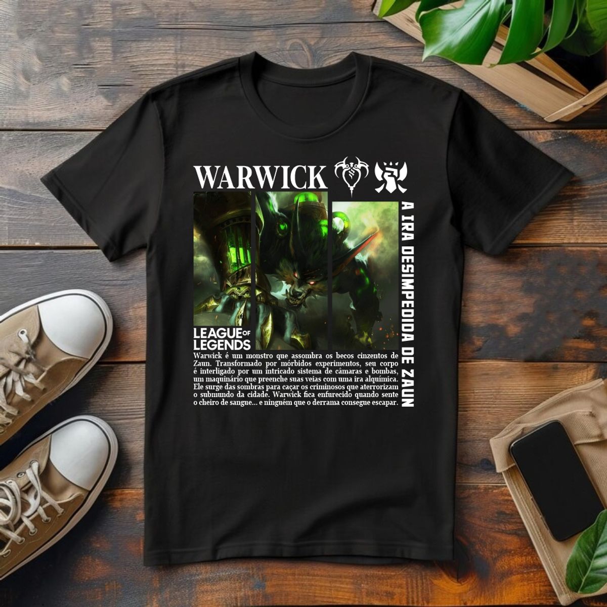 Nome do produto: Camiseta - Warwick a Ira Desimpedida de Zaun