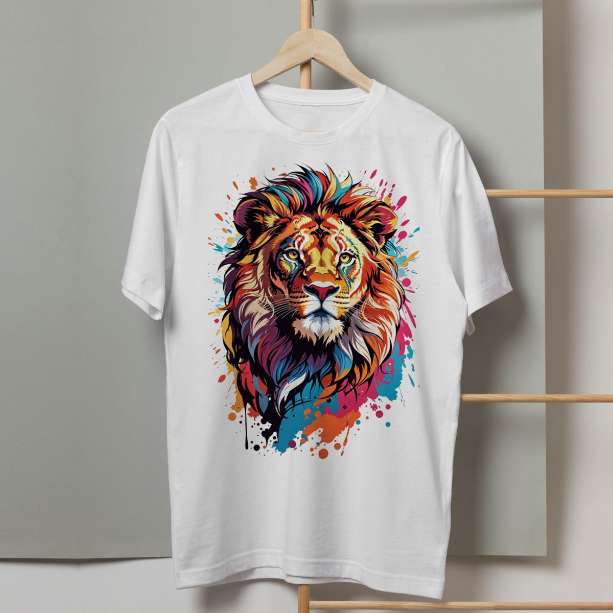 Nome do produto: Camiseta Leão Graffiti