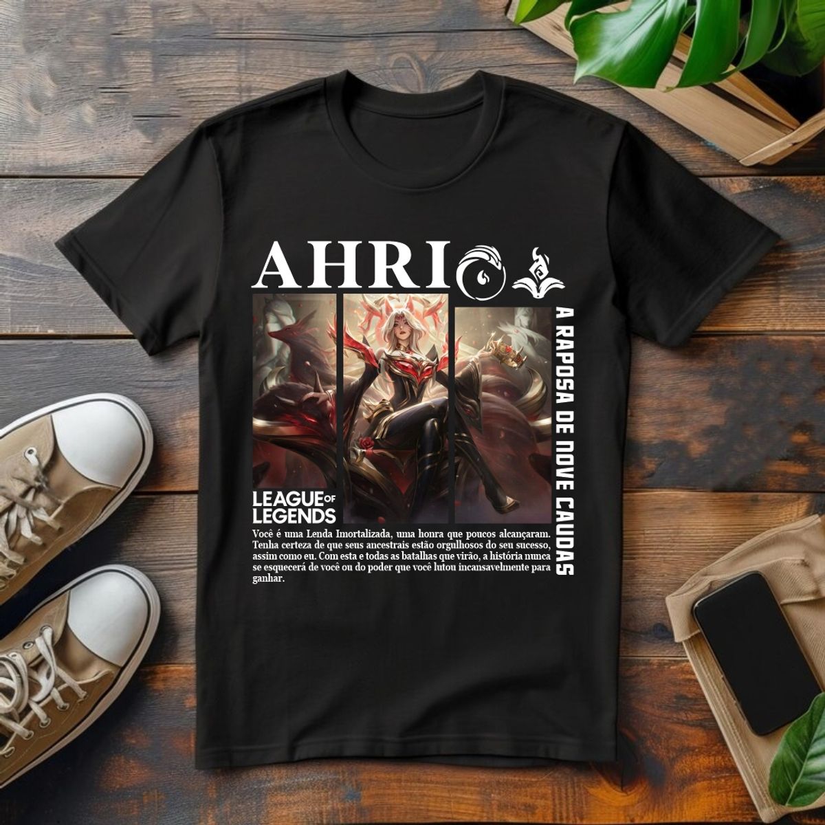 Nome do produto: Camiseta - Ahri Lenda Imortalizada.