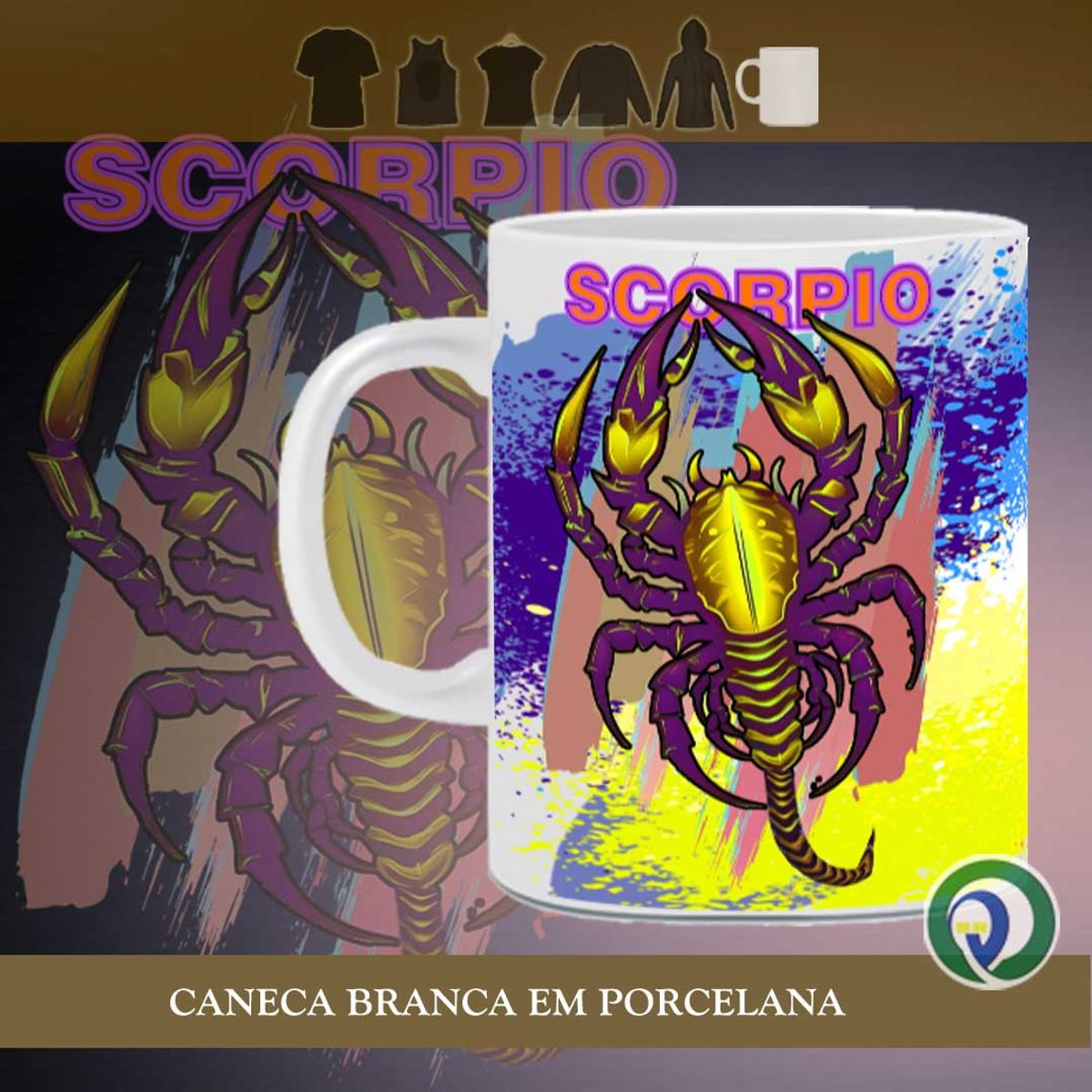 Nome do produto: ESCORPIÃO - Signo Escorpião - Cor & Luz - Caneca