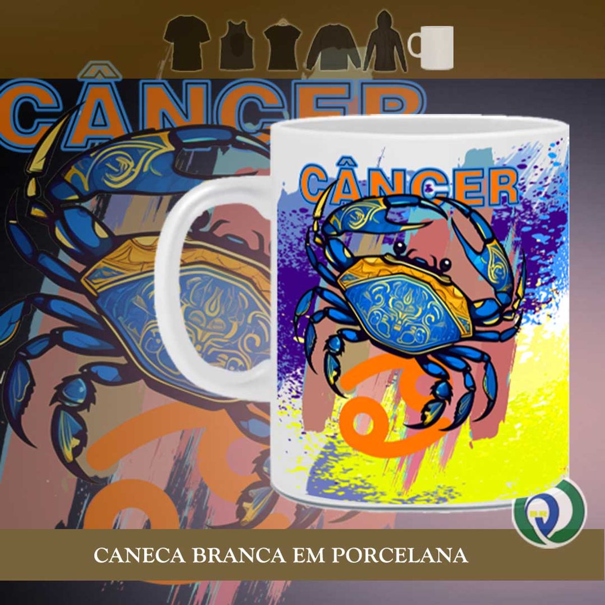 Nome do produto: CARANGUEJO - Signo Câncer - Cor & Luz  - Caneca