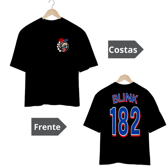 Camiseta  blink 182 Oversized  , Estampas Frente e Costas