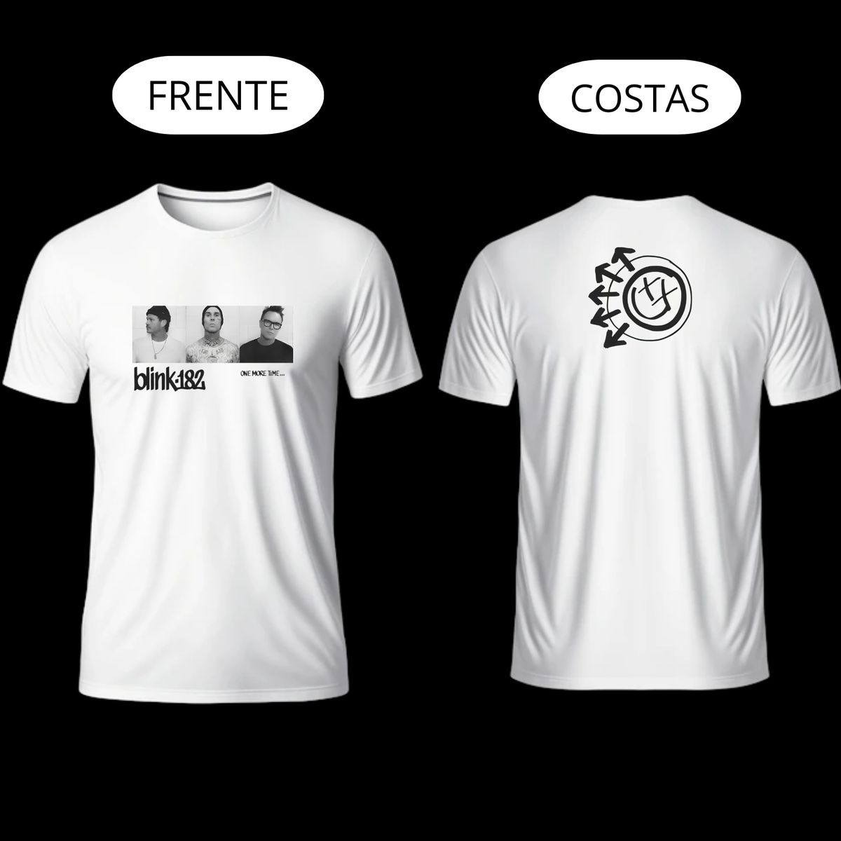 Nome do produto: Camiseta blink 182 Prime Branca , Capa One More Time