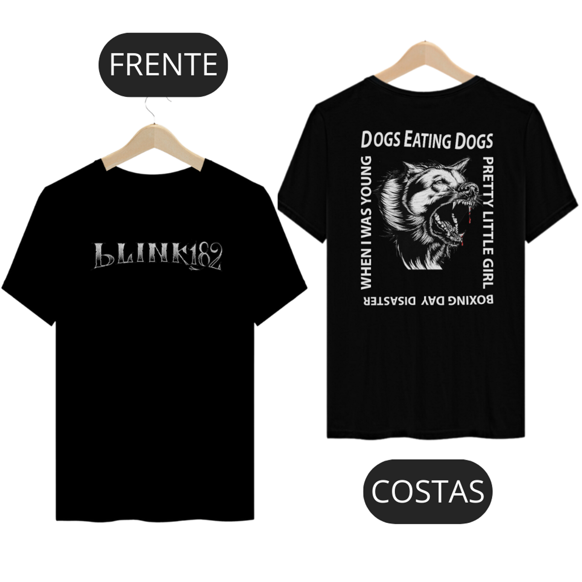 Nome do produto: Camiseta blink 182 Mark Hoppus Show no Brasil Dogs Eating Dogs Exclusiva