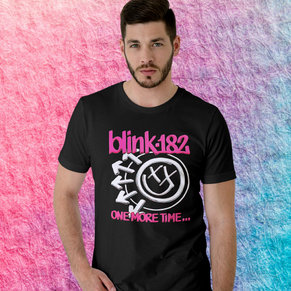 Camiseta  blink 182  Prime  Preta One More Time 2023