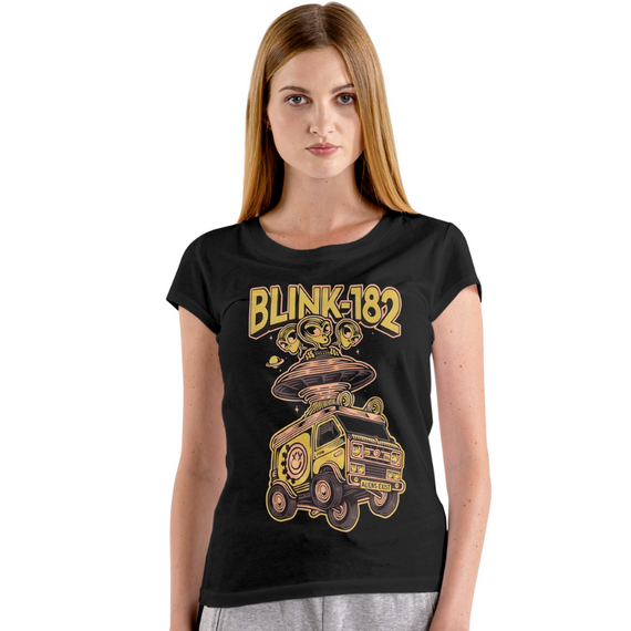 Camiseta blink 182 Kombi amarela e Disco Voador com Aliens