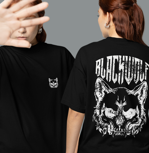 Camiseta Oversized Unissex - Black Wolf
