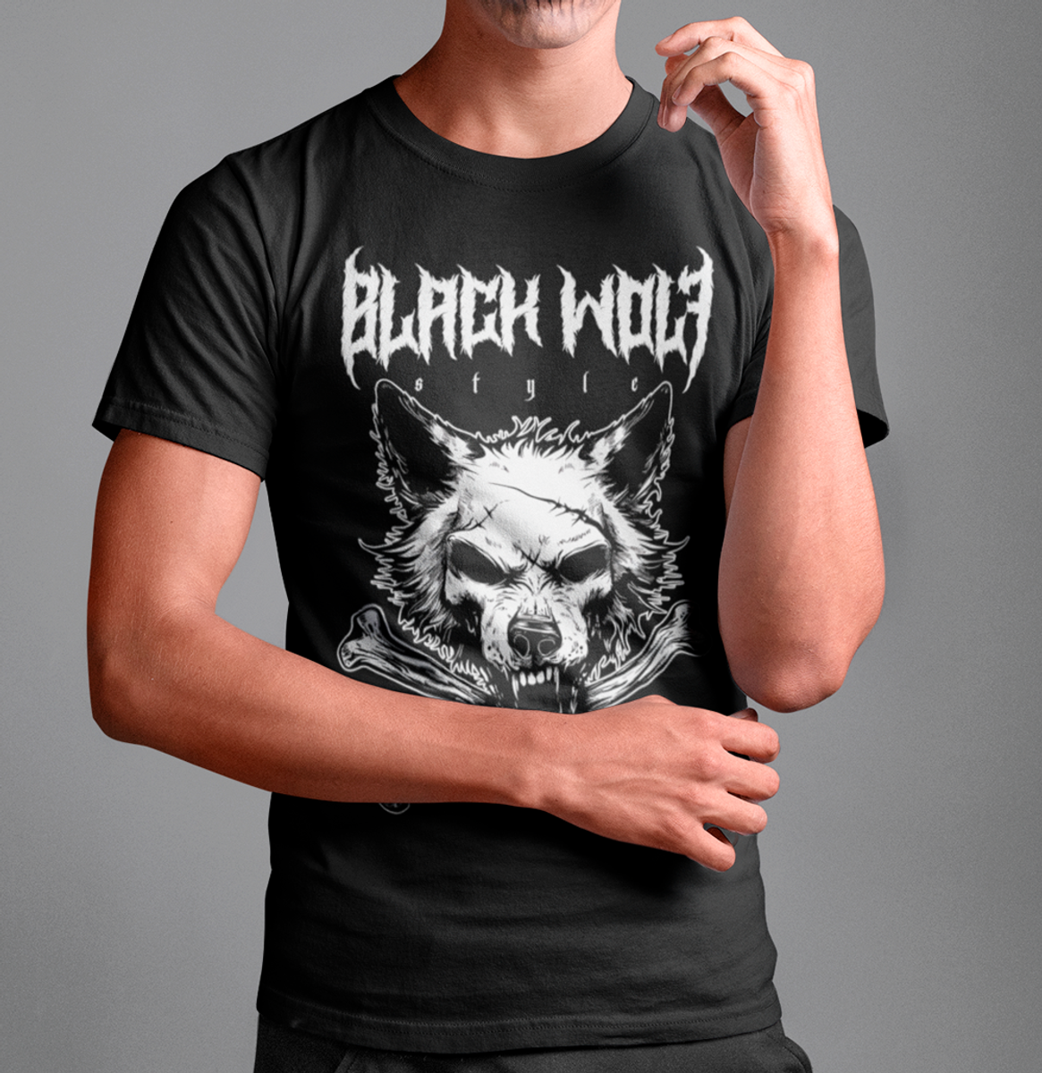 Nome do produto: Black Wolf and Bones