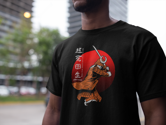 camiseta samurai preta