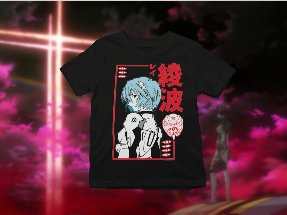 Nome do produto: Camiseta Evangelion (Rei Ayanami) - Preta