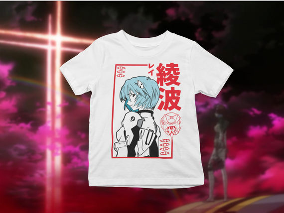 Camiseta Evangelion (Rei Ayanami) - Branca