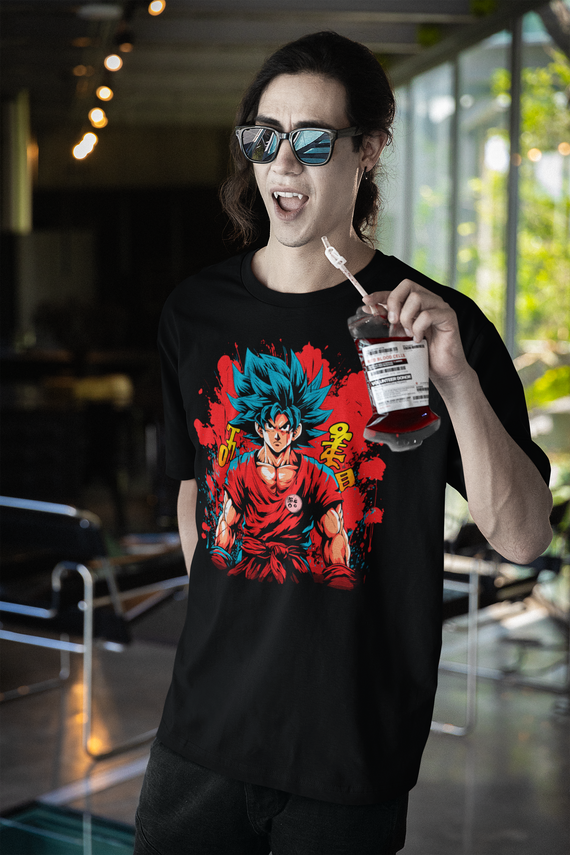 Camiseta Dragon Ball preta (Goku)