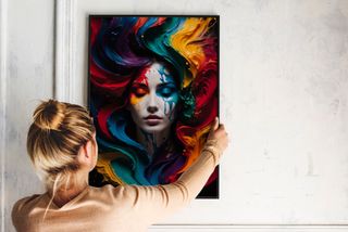 Quadro Abstrato Garota & Tinta