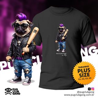 Camiseta Pug - Pug Punk 0001 - Plus Size