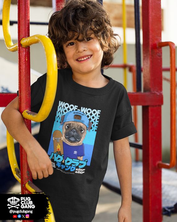Camiseta Infantil Pug Skate