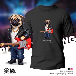 Camiseta Pug - Pug Guitar Rock