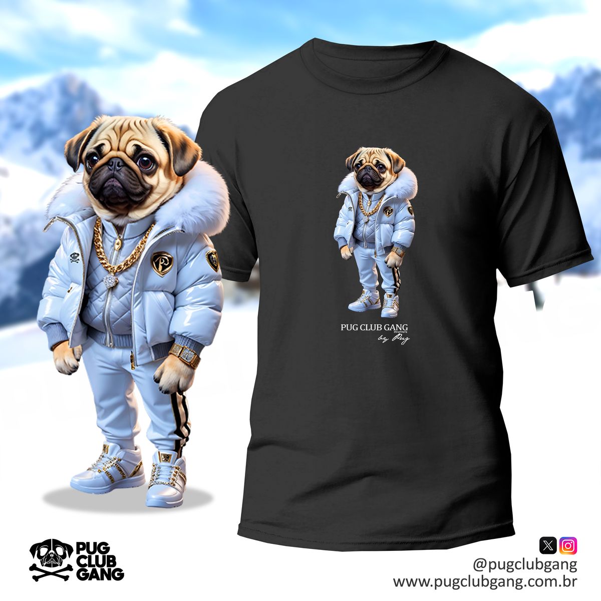 Nome do produto: Camiseta Pug - Pug Puffer Jacket