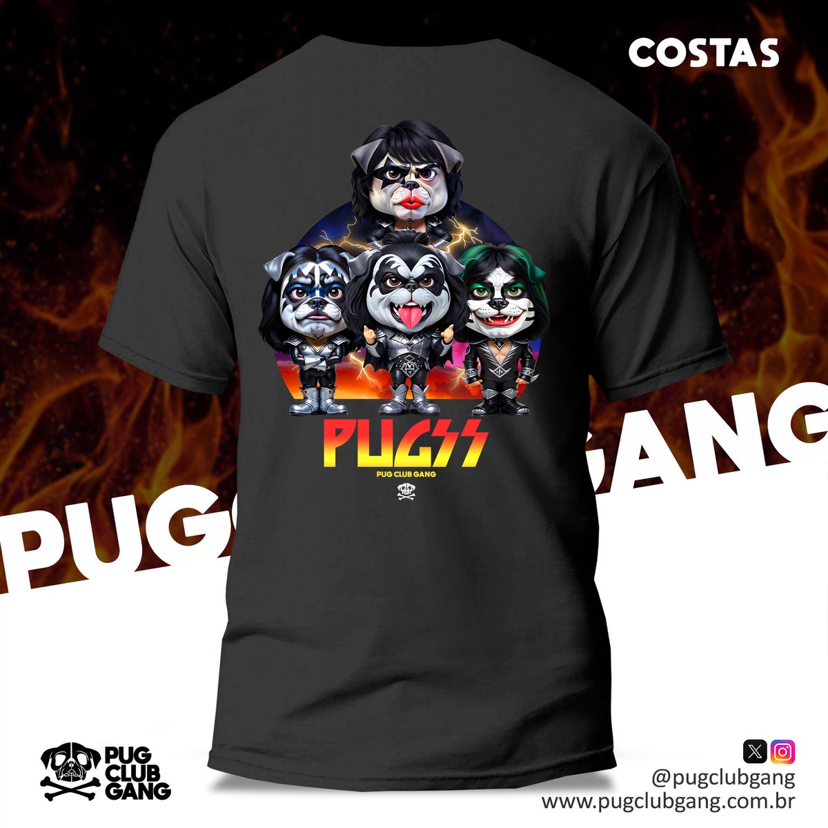 Nome do produto: Camiseta Pug (Costas) - Pugss