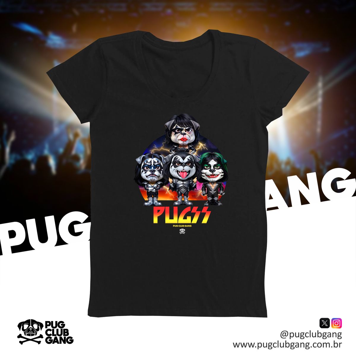 Nome do produto: Camiseta Baby Long Pug - Pugss