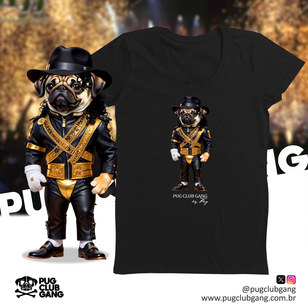 Nome do produto: Camiseta Baby Long Pug - Pug Jackson