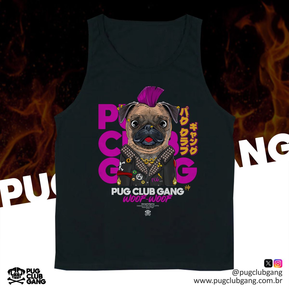 Nome do produto: Camiseta Regata Pug Punk