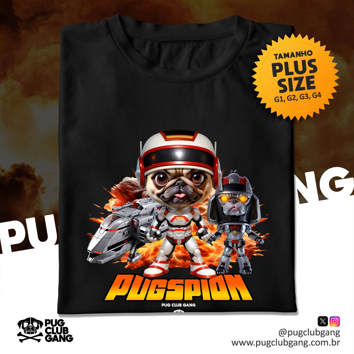Nome do produto: Camiseta Pug - PugsPion Plus Size