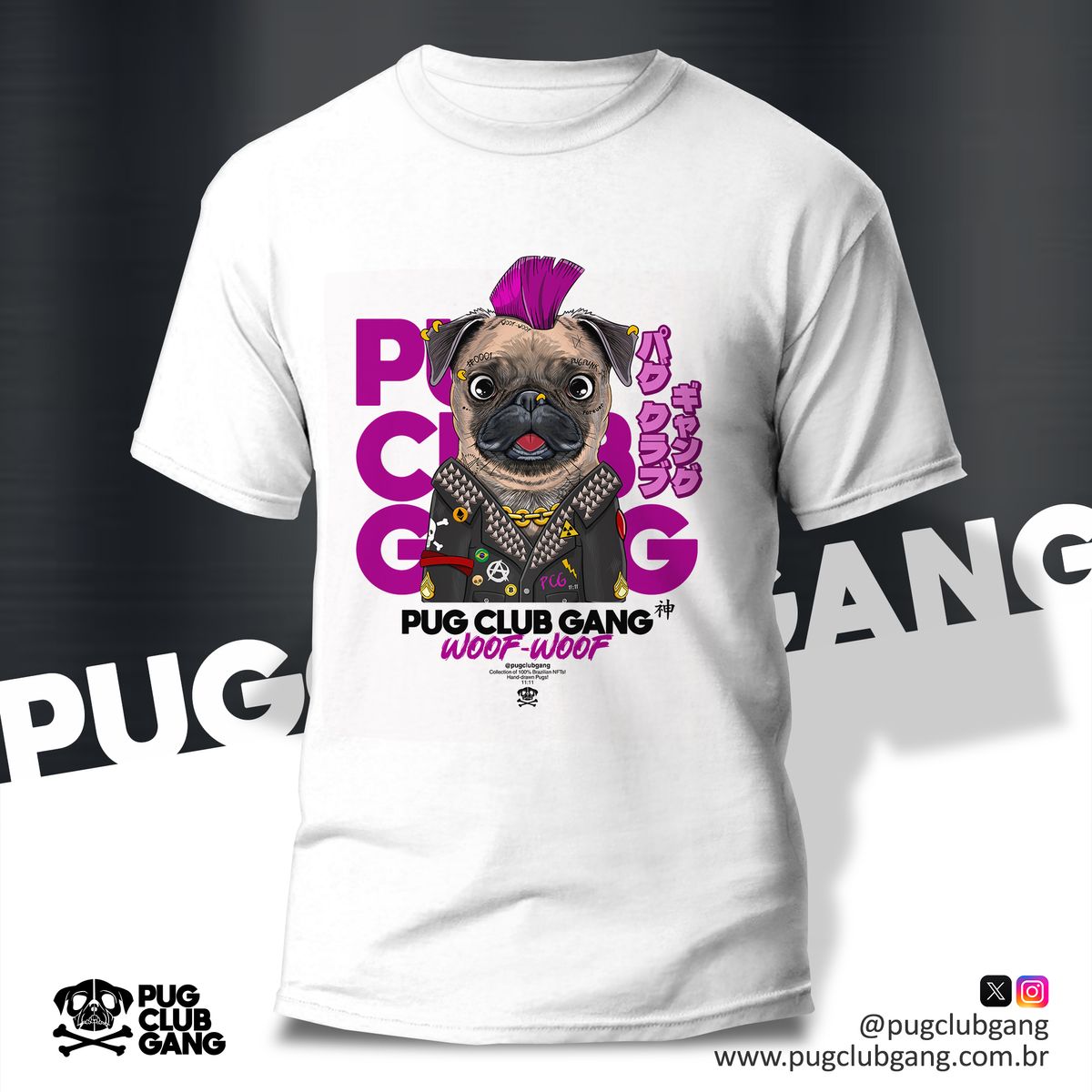 Nome do produto: Camiseta Pug Punk 