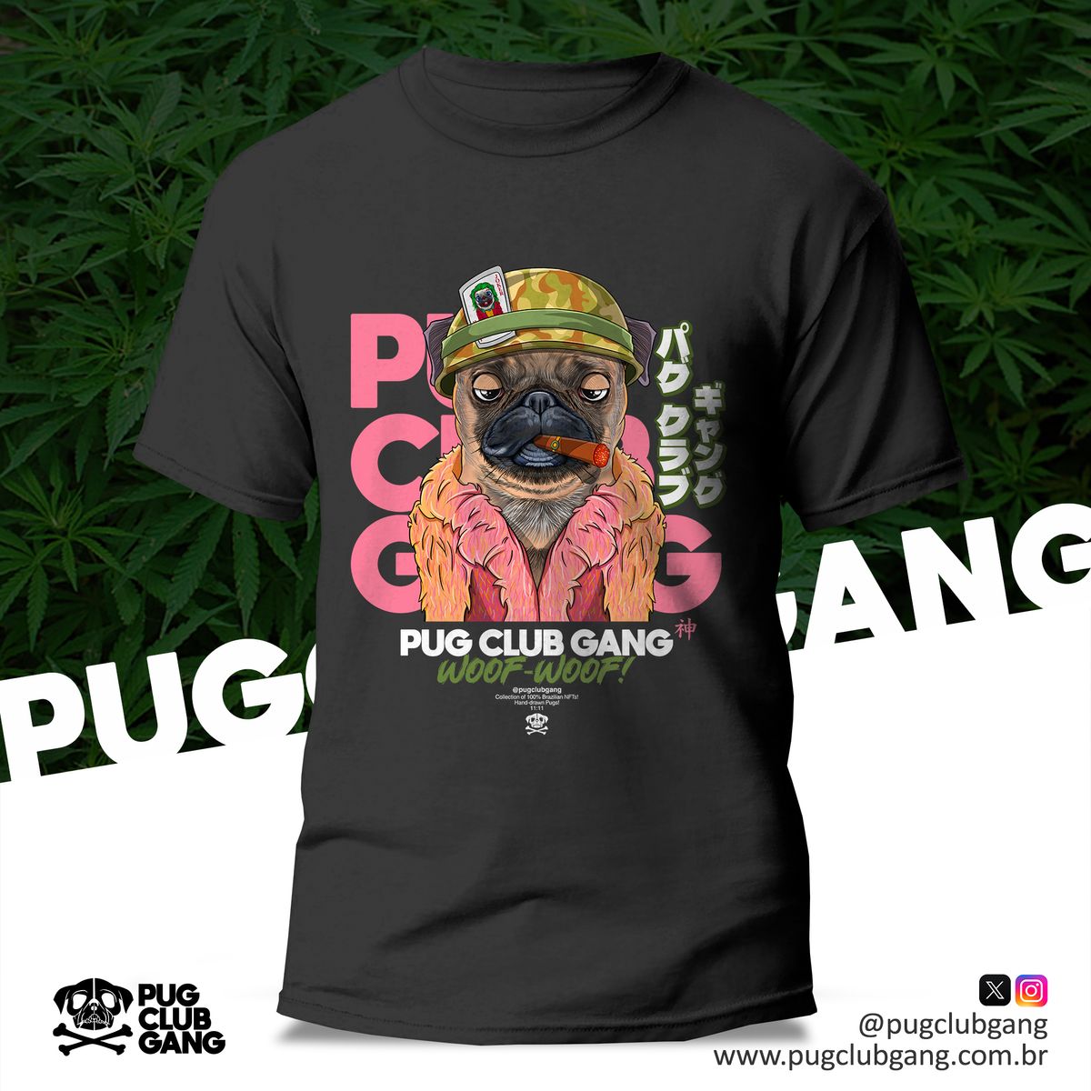 Nome do produto: Camiseta Pug Snoop Dogg