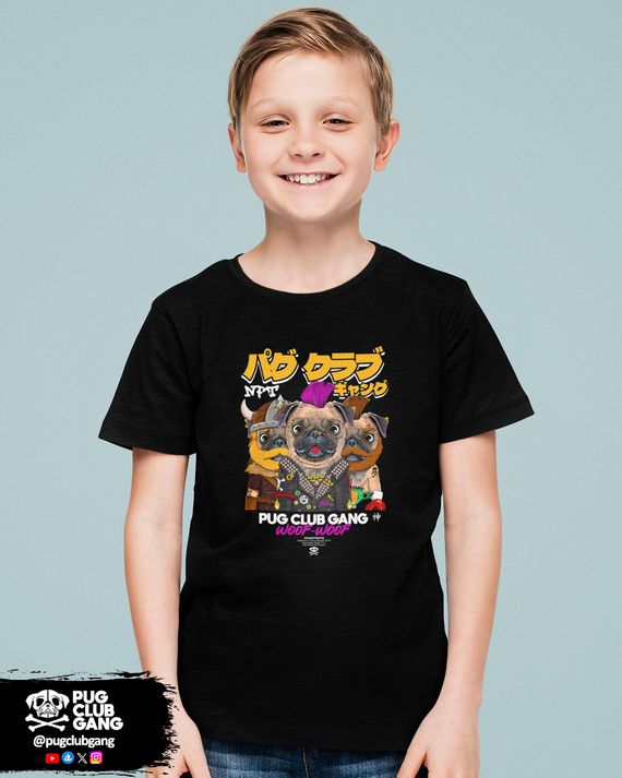 Camiseta Infantil Pug Club Gang