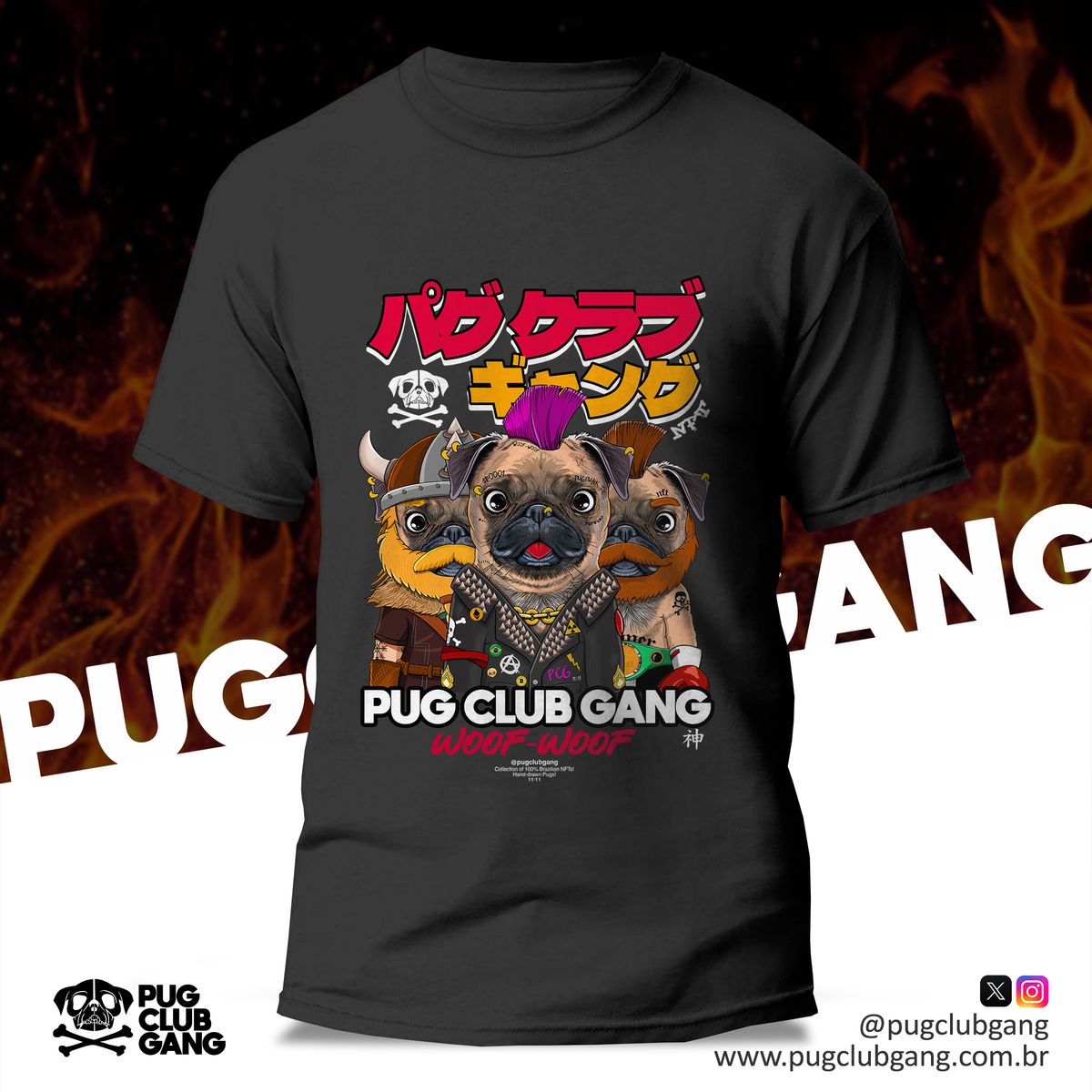 Nome do produto: Camiseta Pug Club Gang