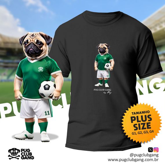 Camiseta Pug - Pug Jogador - Plus Size
